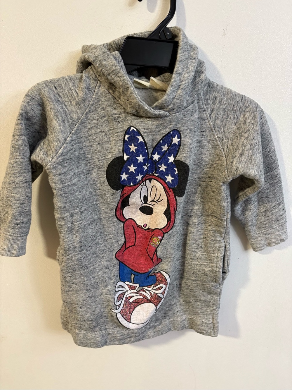 Zara Gray Minnie Mouse Hooded Sweatshirt 5 years